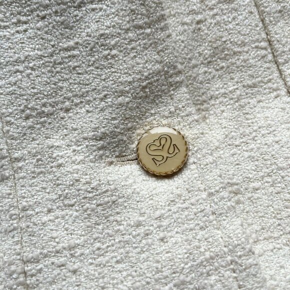 NWT SANDRO TRUMAN TWEED BELTED BLAZER JACKET IN ECRU - Picture 5 of 10